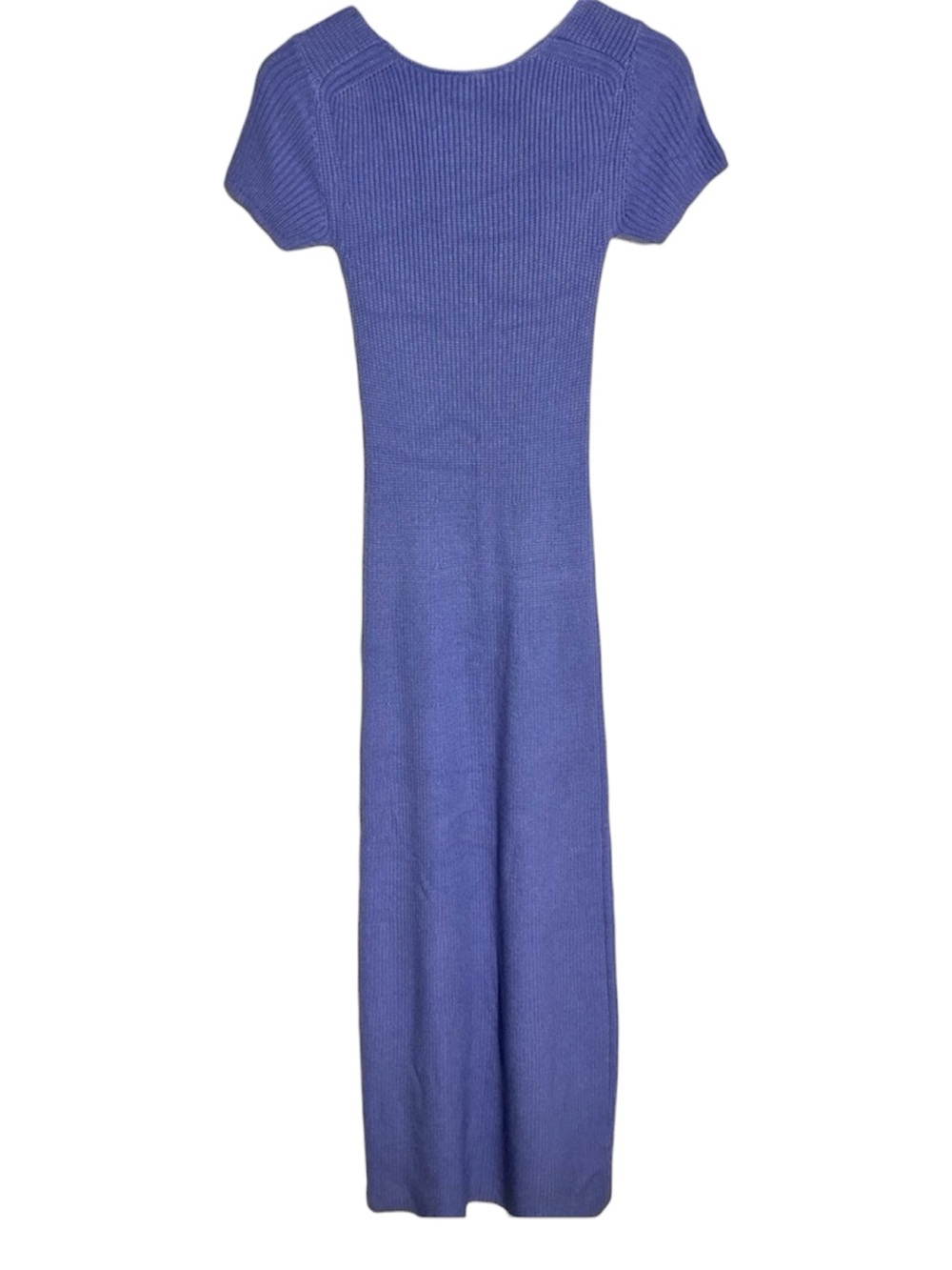 STAUD Camden Rib Knit Midi Dress Periwinkle Lavender XS STRETCH - Picture 3 of 7